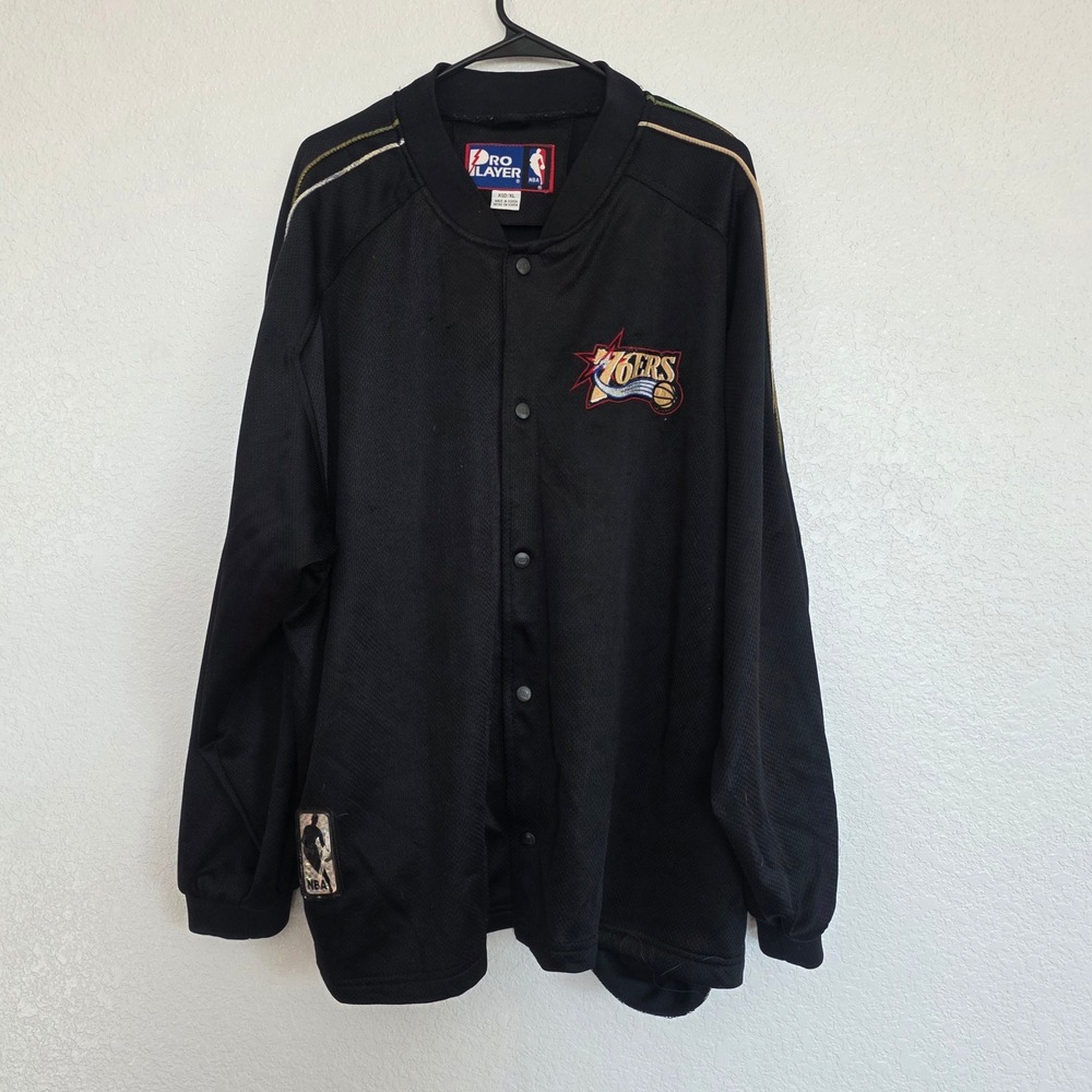 Pro Player Philadelphia 76ers Basketball Jacket NBA‎ Mens Size XGD XL Black
